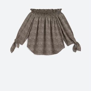 Michael Kors Off Shoulder Top, size L, black and white